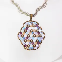 Pendant 40cm - Shea Oval-Khaki Braid - Pendant 40cm - Laiton bronze